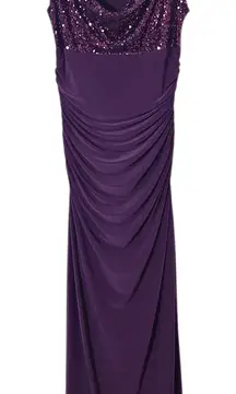 Lauren Ralph Lauren Sleeveless Purple Formal Dress with Sequin Top Size 12
