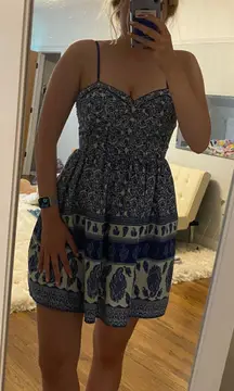 Macy's  Blue Paisley Dress