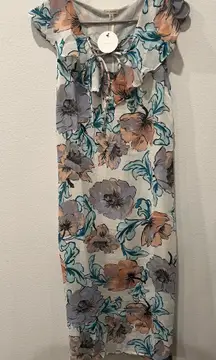 Floral Maxi Dress with Ruffle Detail Size S by En Crème 