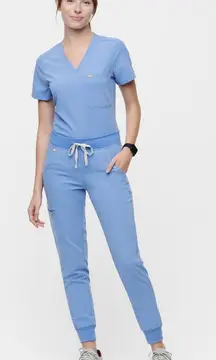 FIGS Zamora Jogger Scrub Pants Ceil Blue
