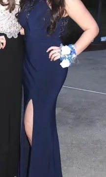 Colette Mon Cheri Dark Blue Prom Dress