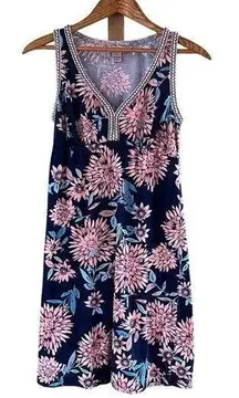 Lucky Brand  Navy And Pink Floral Sleeveless Mini Dress Size S