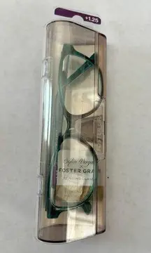 FOSTER GRANT SOFIA VERGARA Reading Glasses Teal +1.25 Case New