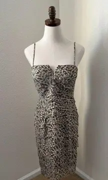 Sherrie‎ Bloom & Peter Noviello Chetta B Black Gold Cocktail Dress Size 6