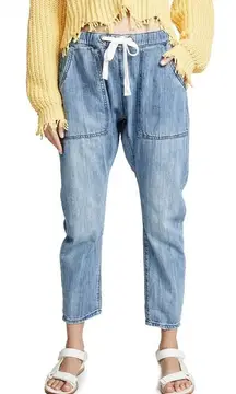 Oneteaspoon Womens Shabbies‎ Mid Rise Drawstring Boyfriend Jeans Hustler Small