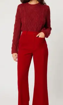 New ROLLA'S Ruby Red Velvet Wide Leg Sailor Pant
ankle length Sz 26