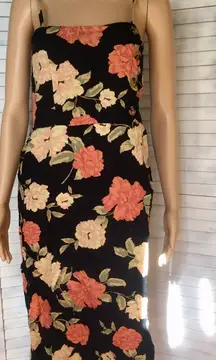 Black Floral Dress, Small 