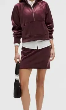 Lululemon Scuba Oversized Full Neck Half Zip Velvet  Burgundy Garnet Sz XL/XXL