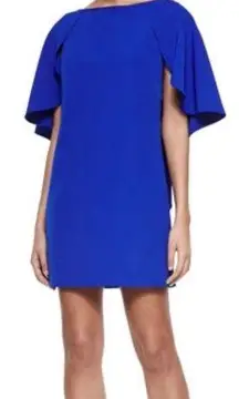 Milly royal blue draped back mini dress 10