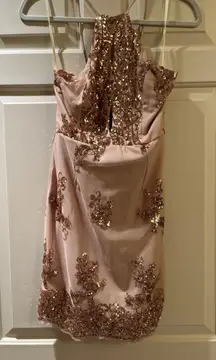 Selfie Leslie Light Pink Sequin Dress