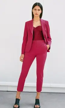 [ZARA] Red High Rise Straight Leg Ankle Length Trouser Work Career Pants NWT 10