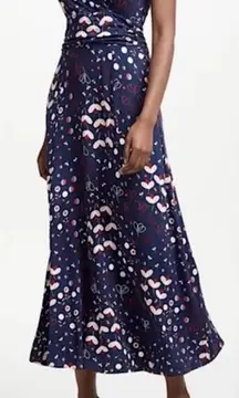 Boden Lily Faux Wrap Jersey Maxi Dress in Navy Floral - Size US 10R