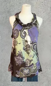 2000s paisley print top with