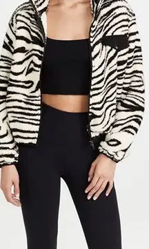 NWT Revolve Plush Apparel Zebra Zip Up Jacket Size Small