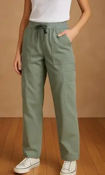 7 For All Mankind baggy cargo pants olive green khaki cotton drawstring Sz M