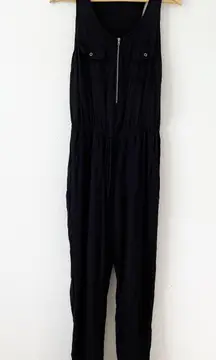 Black Scoop Neck Sleeveless Jumpsuit