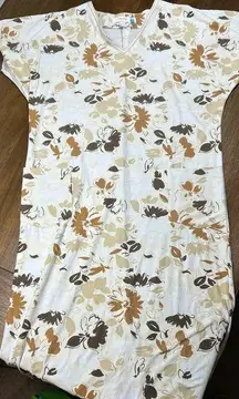 Anthropologie Sparrow Ivory Brown Floral Women’s Size Medium Maxi Dress