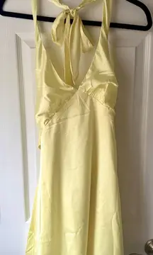 odette satin mini dress - yellow Sammie Yellow Satin Mini Dress - US 0