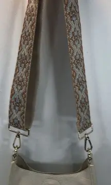 Ahdorned Vegan Leather Cream Handbag Purse Strap Crossbody/Shoulder