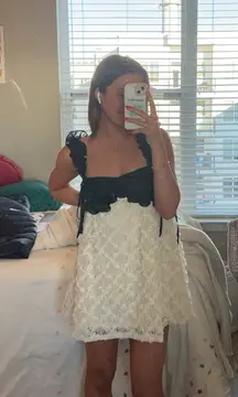 Shein Ruffle Floral Lace Babydoll Dress