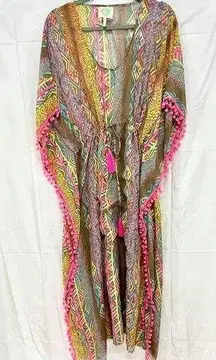 Z&L Kimono Sleeve Kaftan Swim Cover Up Maxi Dress Multicolor Women's One size