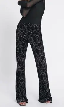 Zara Glitter Velvet Bell Bottom/Flare Pant szS