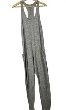 Aerie Light Gray Racerback Drop Front Straight Leg Lounge Jumpsuit XS