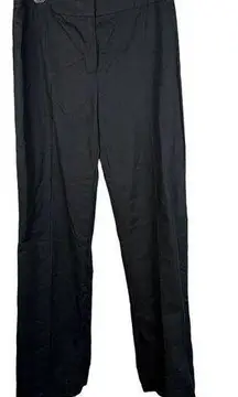 Lafayette 148 Womens Straight Flat Front Leg Dress Pants 6 Black Stretch Cotton