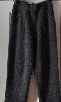 Le Bon Shoppe Cozy Gray Textured Pants Size Large Pockets EUC