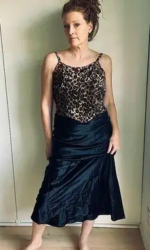 Vintage Jessica McClintock Gunne Sax Leopard Print Bustier Gown Size XS-2 USA