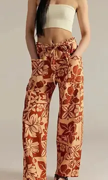 NWT Free People We The Free Mirage Printed Pull-On Jeans terracotta tropical XS