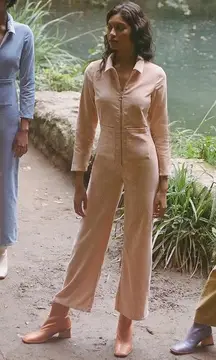 Paloma Wool Paufi Jumpsuit Small Velvet Coverall Utility Boiler One Piece Peach