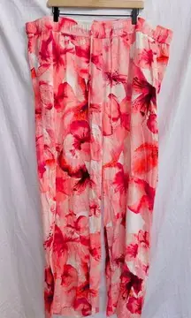 A.N.A A New Approach High Rise Floral Print Wide Leg Flowy Pants size 3X