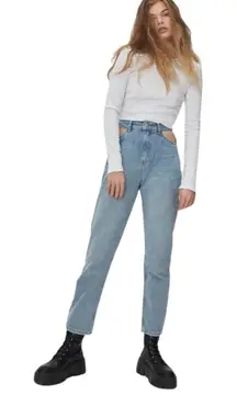 Nasty Gal “Cut-Out of This World” High-Waisted Mom Jeans