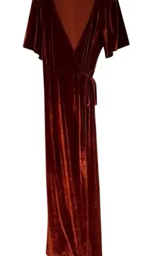 Baltic Born Rust Velvet Maxi Dress