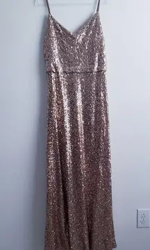 Jenny Yoo Sequin Jules Blouson Gold Event Gown