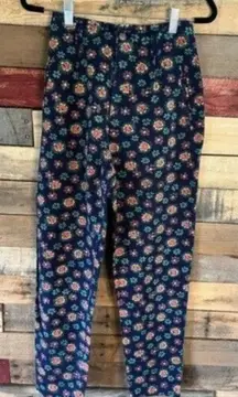 Esprit Navy Floral‎ Pants Size 3/4