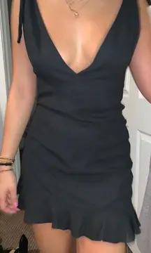 Little Black Dress With Shoulder Ties  