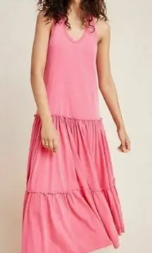 Anthropologie Sundry Pink Tiered Tank Dress