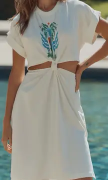 Anthropologie Celandine x Tigre Indigo Twist T-Shirt Midi Dress, Size XL