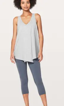 Lululemon Knot A Problem Tank Top Women Sz 12 Split/Tie Front‎ Gray Pima Cotton