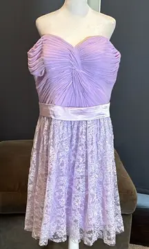 Women’s Short Purple Chiffon & Lace Prom Party Homecoming Dress Corset Size 18