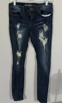 Machine pour neuf mode Distressed Ripped Skinny Jeans Juniors Size 9 Women's Size 30