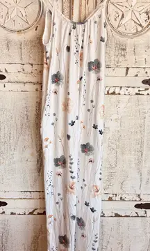 Source Unknown Floral Spaghetti Strap Jumpsuit - White and Multicolor