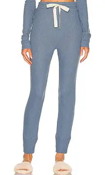 Privacy Please Charlotte Pants Jogger Waffle in Blue Sz S