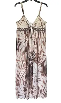 Vintage Style Animal Print Sheer Mesh Nightgown Négligée Sleep Dress Medium