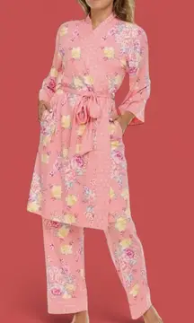 NWT Flora Nikrooz Women's Super Soft 3 Piece Pajama Sleep Set Pink M