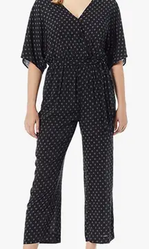 Anthropologie Paige‎ Vanette Polka-Dot Printed Cropped Jumpsuit Black Small