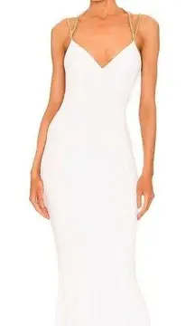 Retrofête Retrofete Valentina Dress in White Sleeveless Small NWT Chain Straps Open Back