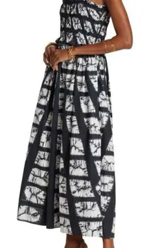 ULLA JOHNSON Akshara Hand Dyed Diamond Shibori Midi Dress